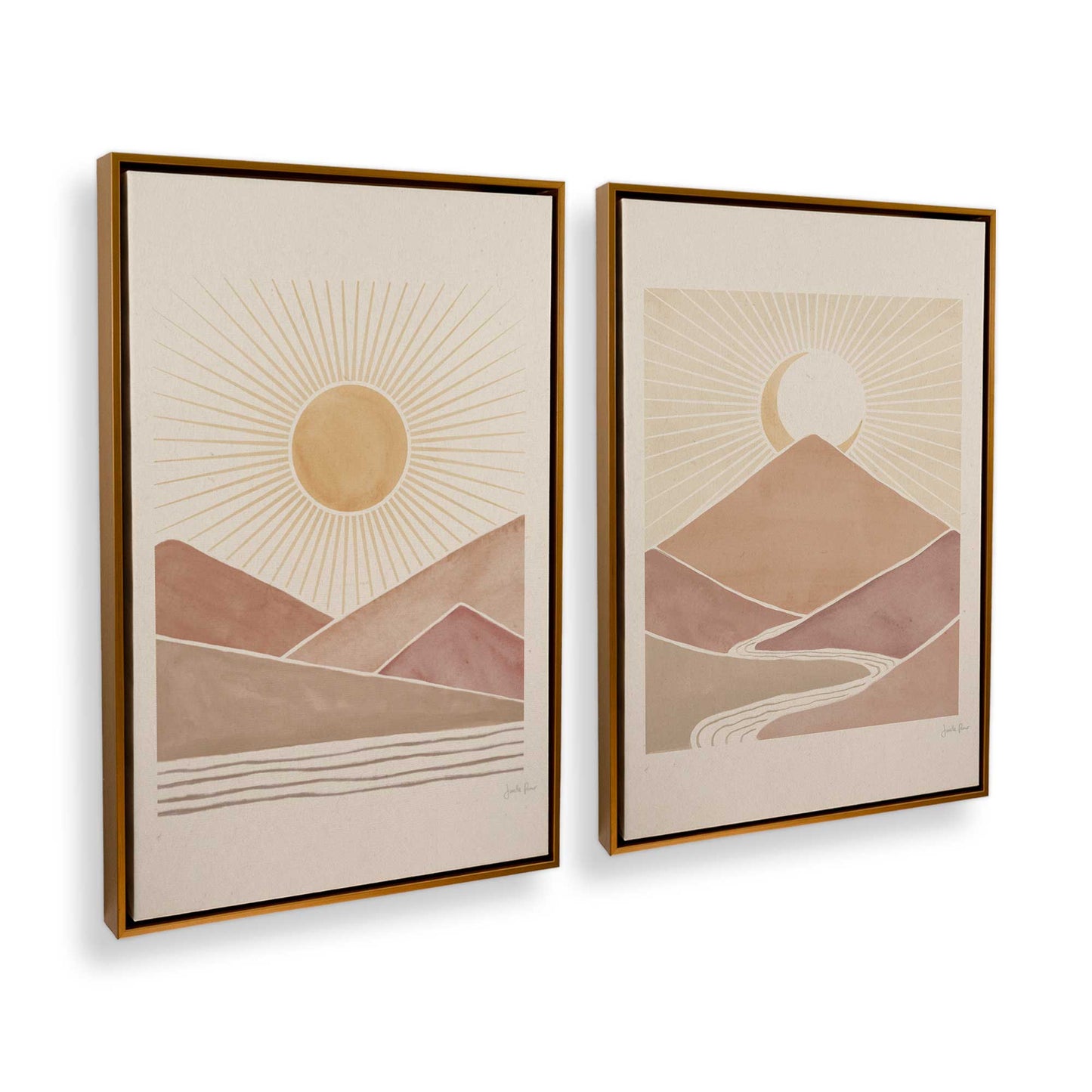 [Color:Polished Gold], Picture of art in a Polished Gold frame at an angle