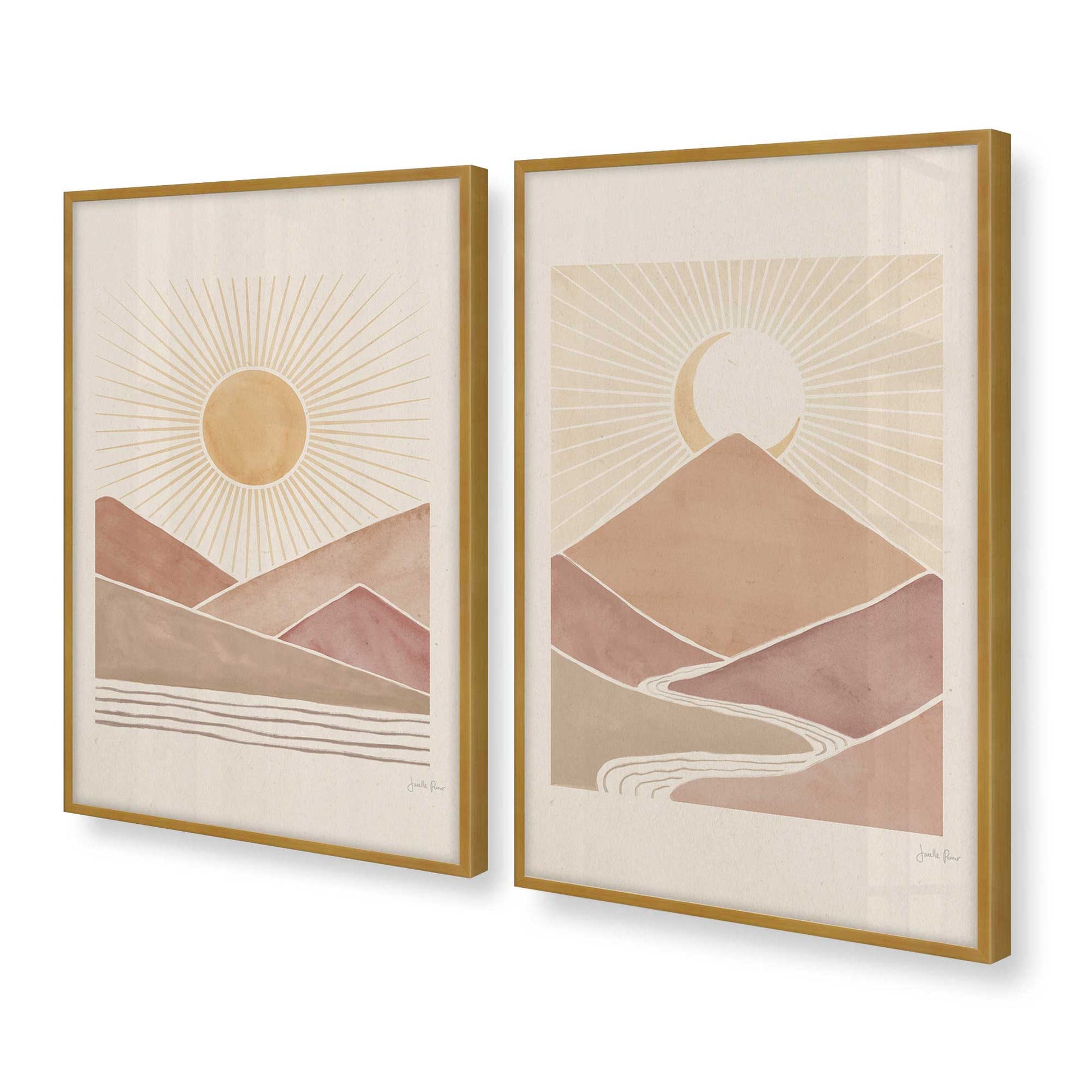 [Color:Polished Gold], Picture of art in a Polished Gold frame at an angle