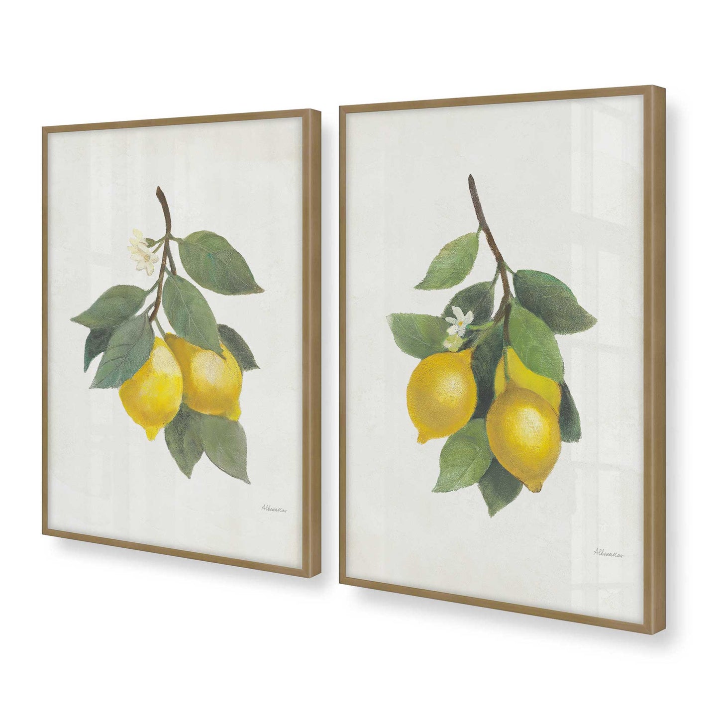 [Color:Brushed Gold], Picture of art in a Brushed Gold frame at an angle