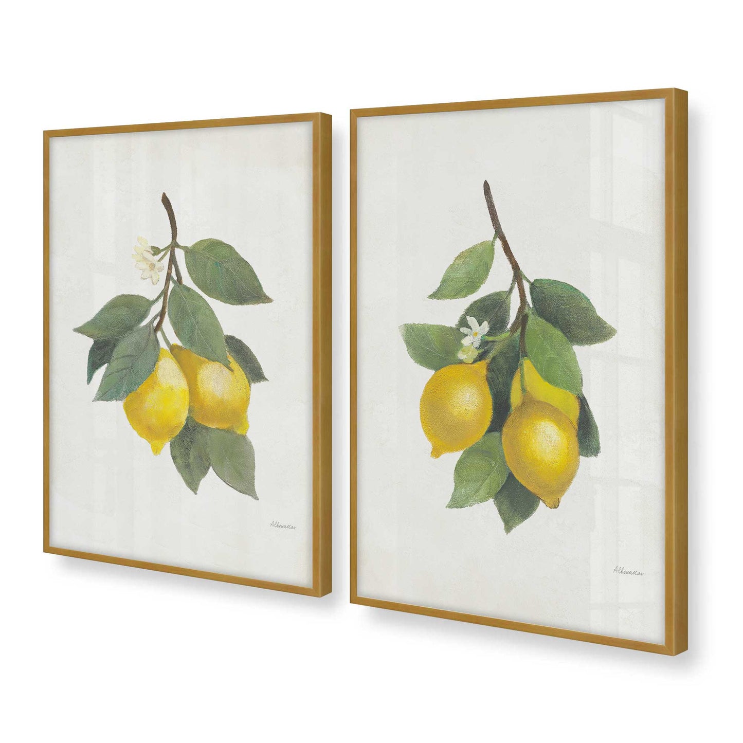[Color:Polished Gold], Picture of art in a Polished Gold frame at an angle