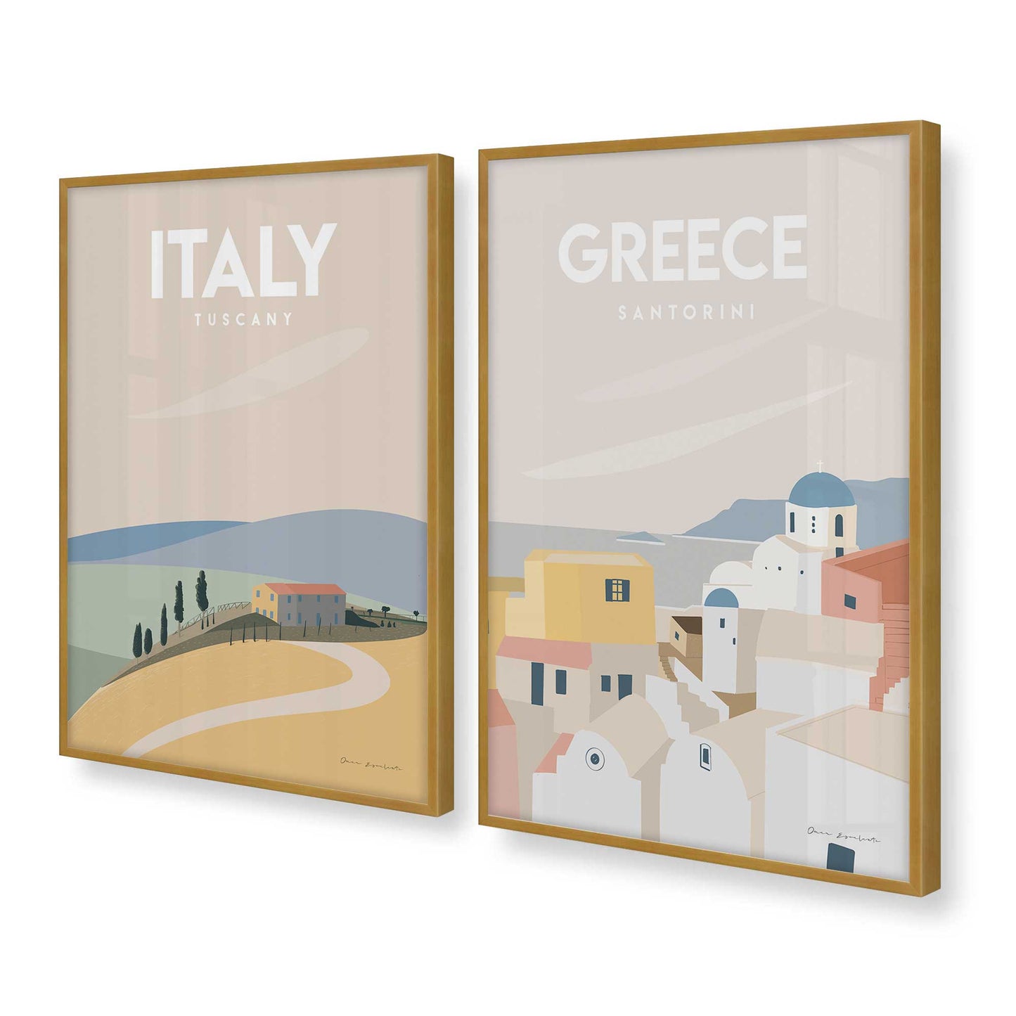 [Color:Polished Gold], Picture of art in a Polished Gold frame at an angle