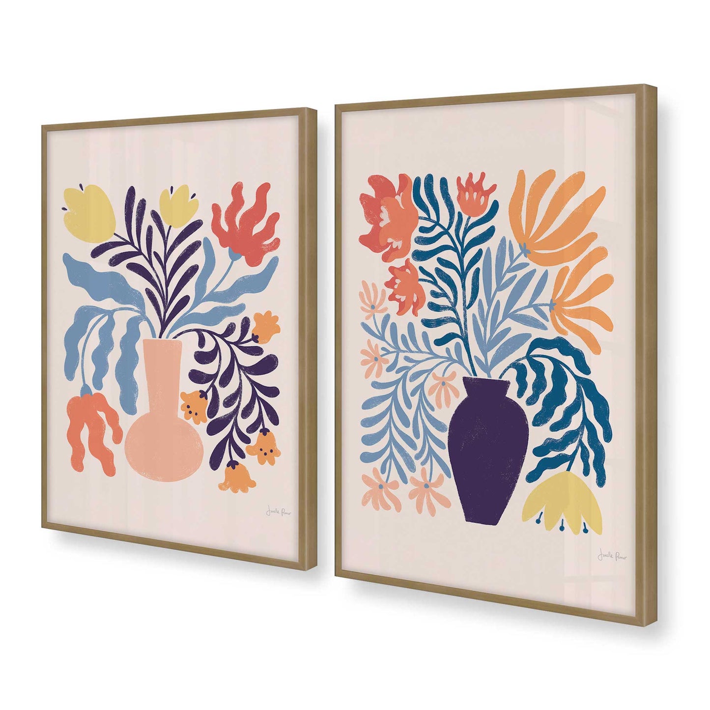 [Color:Brushed Gold], Picture of art in a Brushed Gold frame at an angle