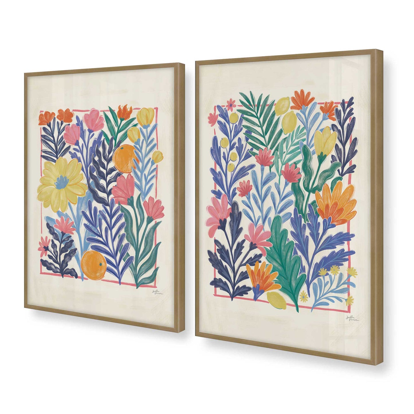 [Color:Brushed Gold], Picture of art in a Brushed Gold frame at an angle