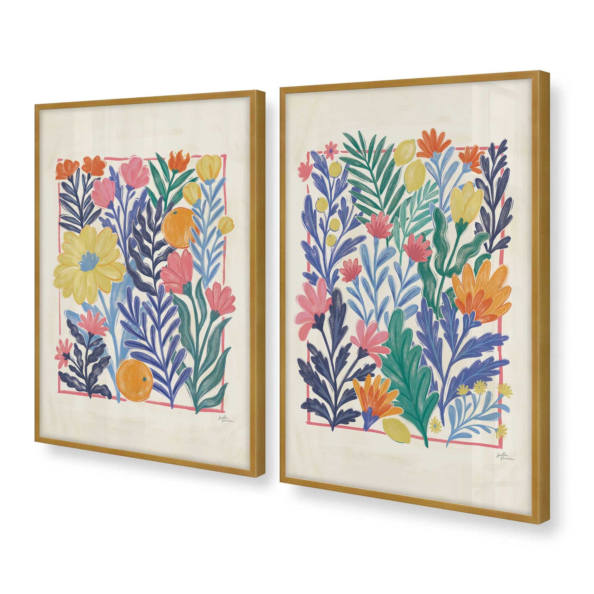 [Color:Polished Gold], Picture of art in a Polished Gold frame at an angle