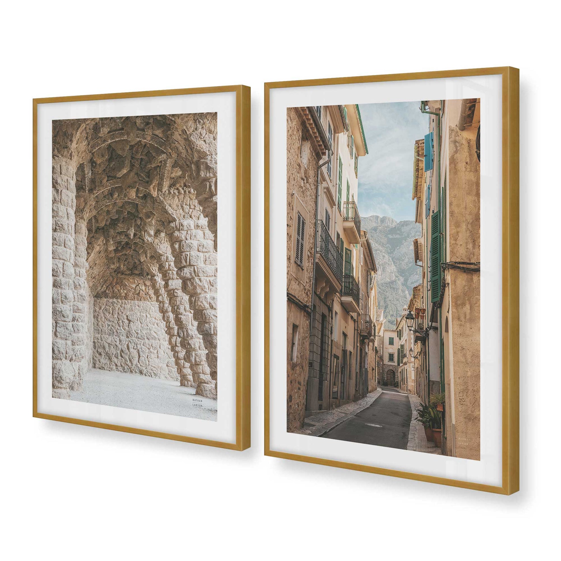[Color:Polished Gold], Picture of art in a Polished Gold frame at an angle