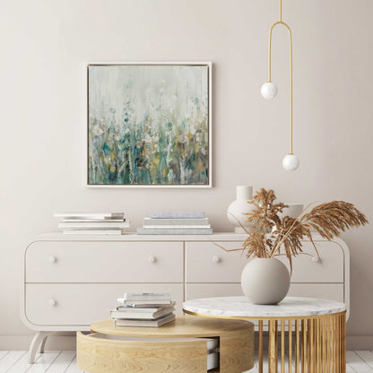 Green Wildflower Whispers Canvas Print