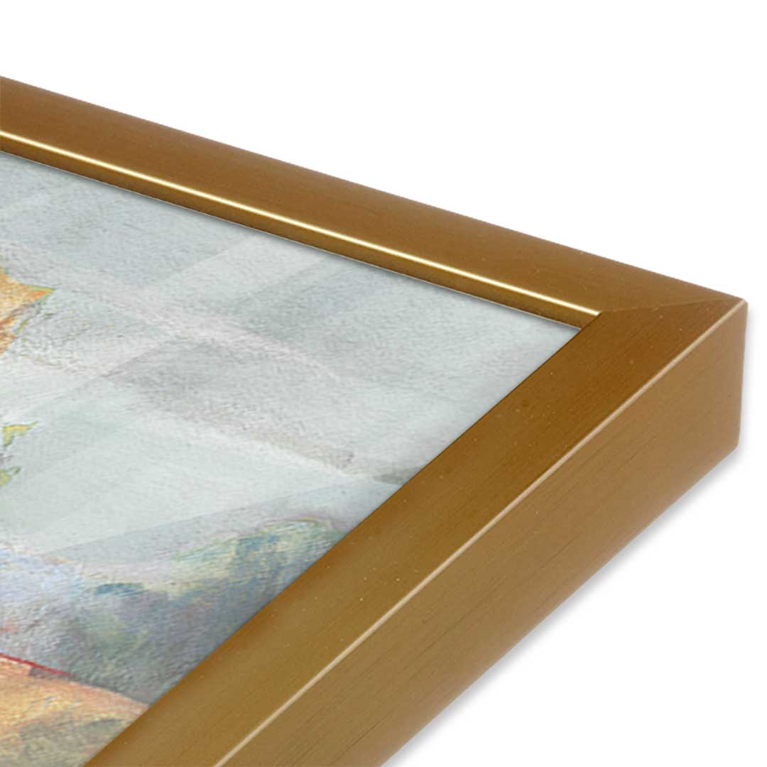 [Color:Polished Gold], Picture of art in a Polished Gold frame at an angle