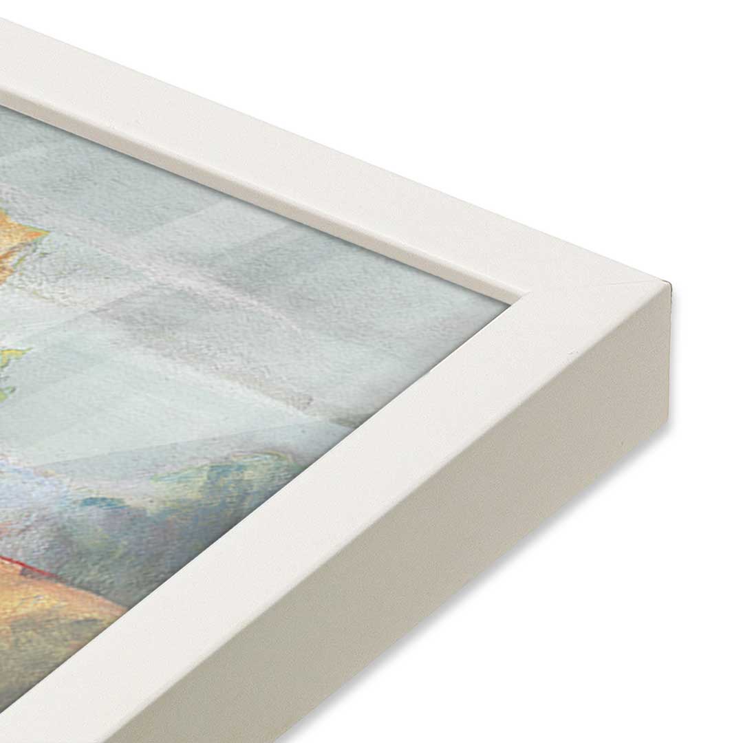 [Color:Opaque White], Picture of art in a Opaque White frame at an angle