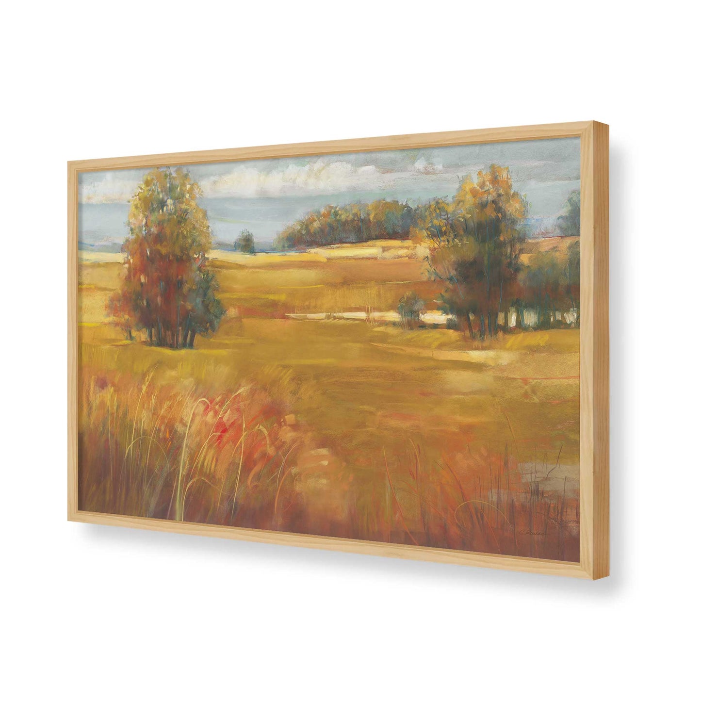[Color:American Maple], Picture of art in a American Maple frame of the corner