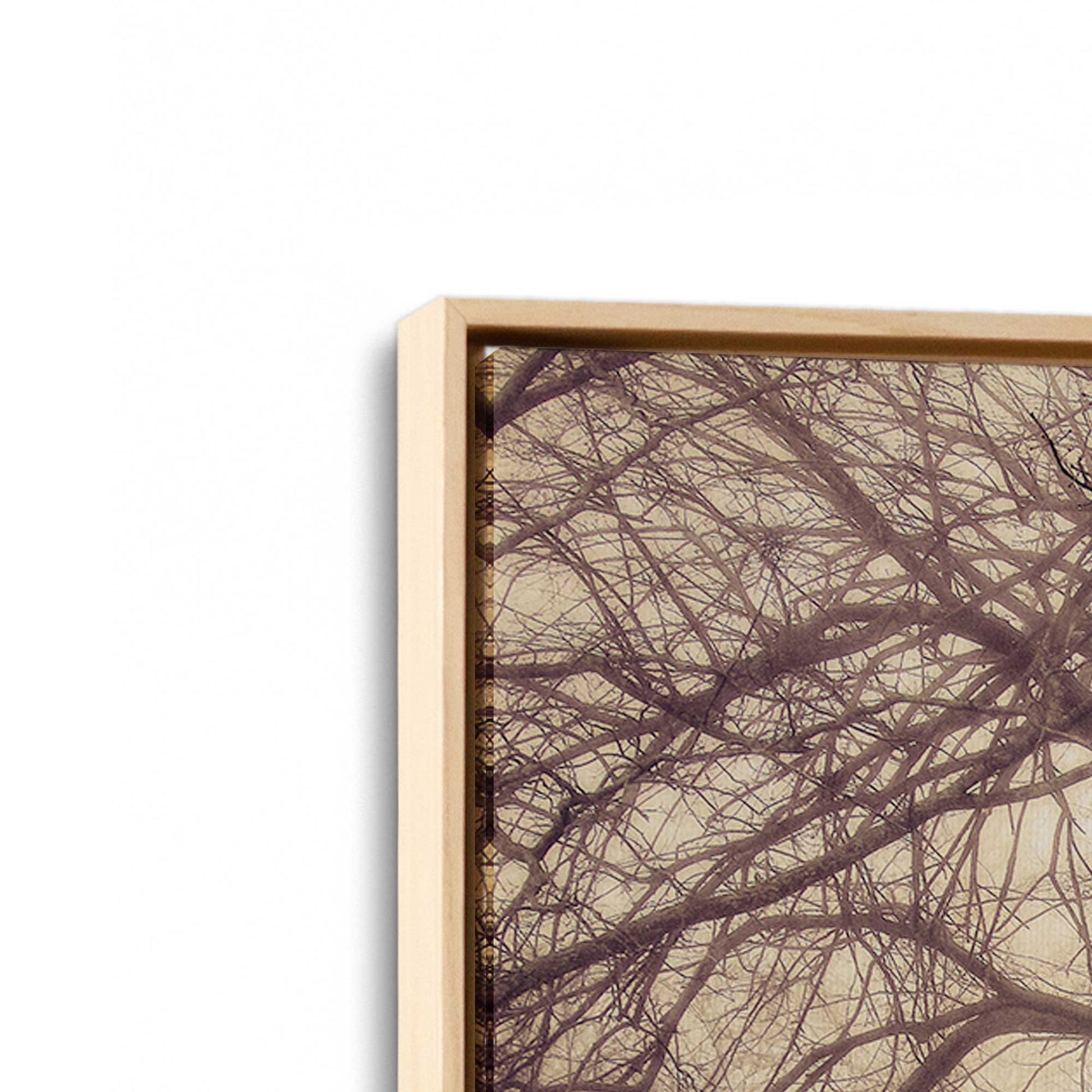 [Color:American Maple], Picture of art in a American Maple frame at an angle