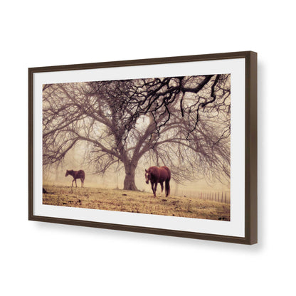 [Color:Brown], Picture of art in a Brown frame of the corner
