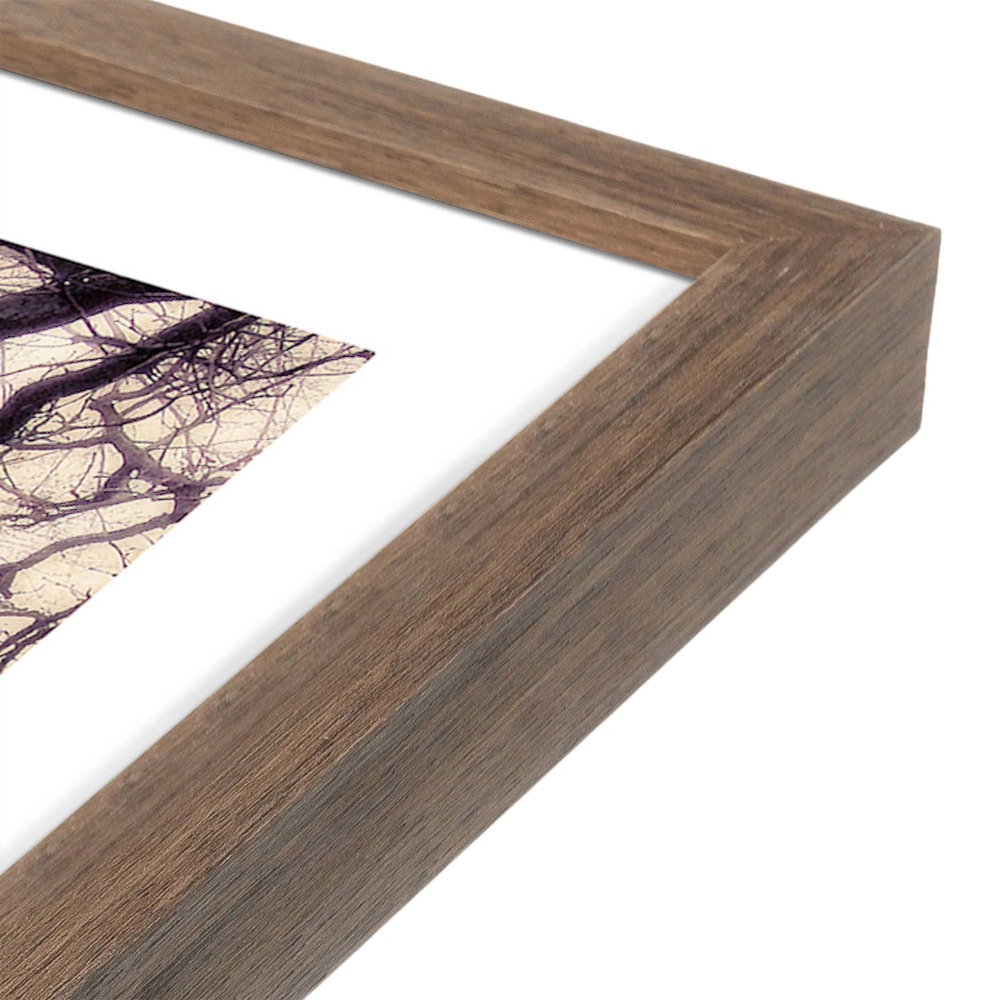 [Color:Walnut], Picture of art in a Walnut frame at an angle