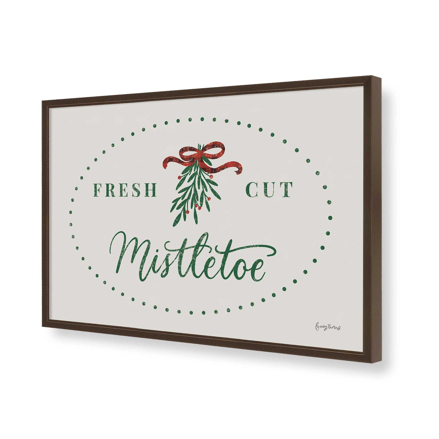 [Color:Brown], Picture of art in a Brown frame of the corner