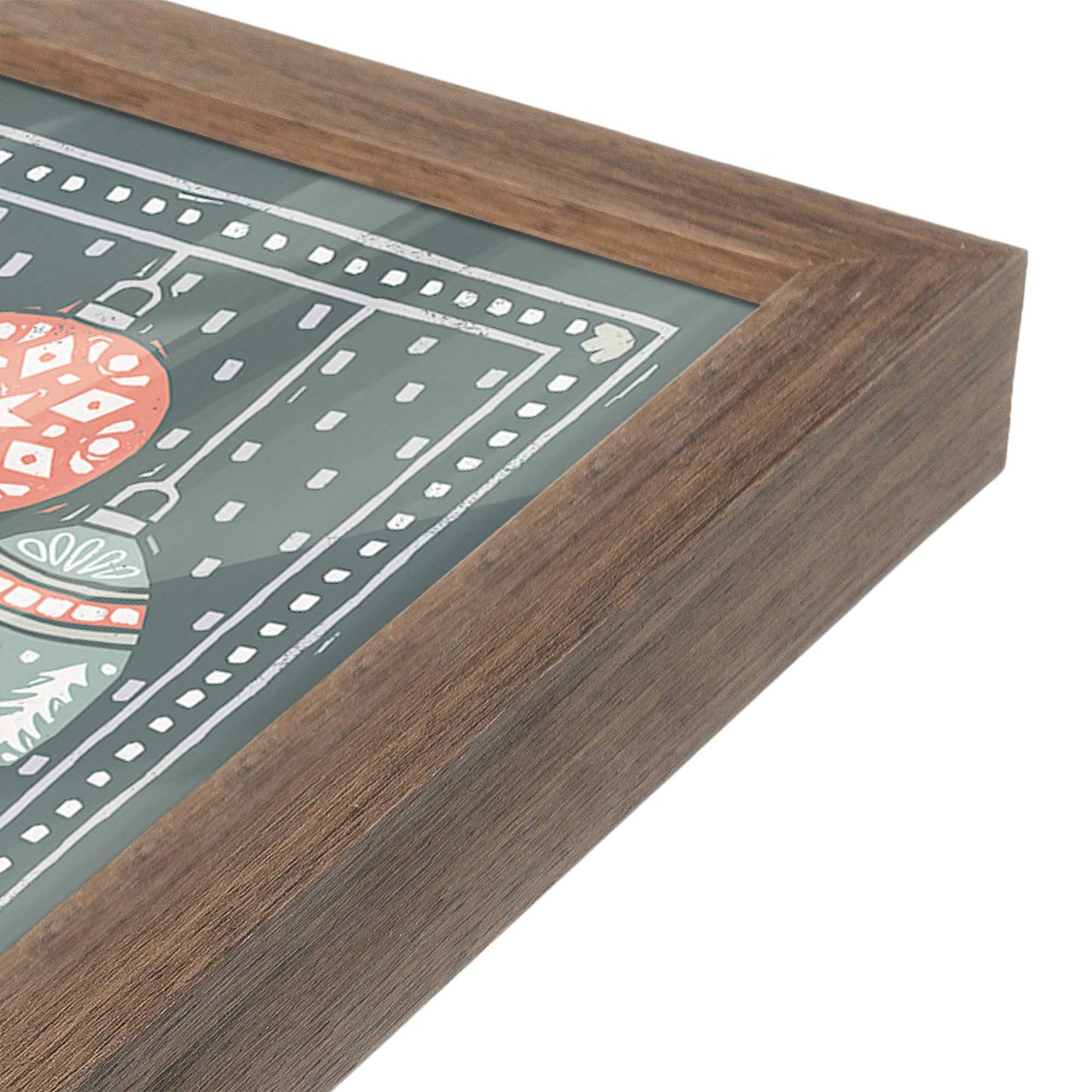 [Color:Walnut], Picture of art in a Walnut frame at an angle