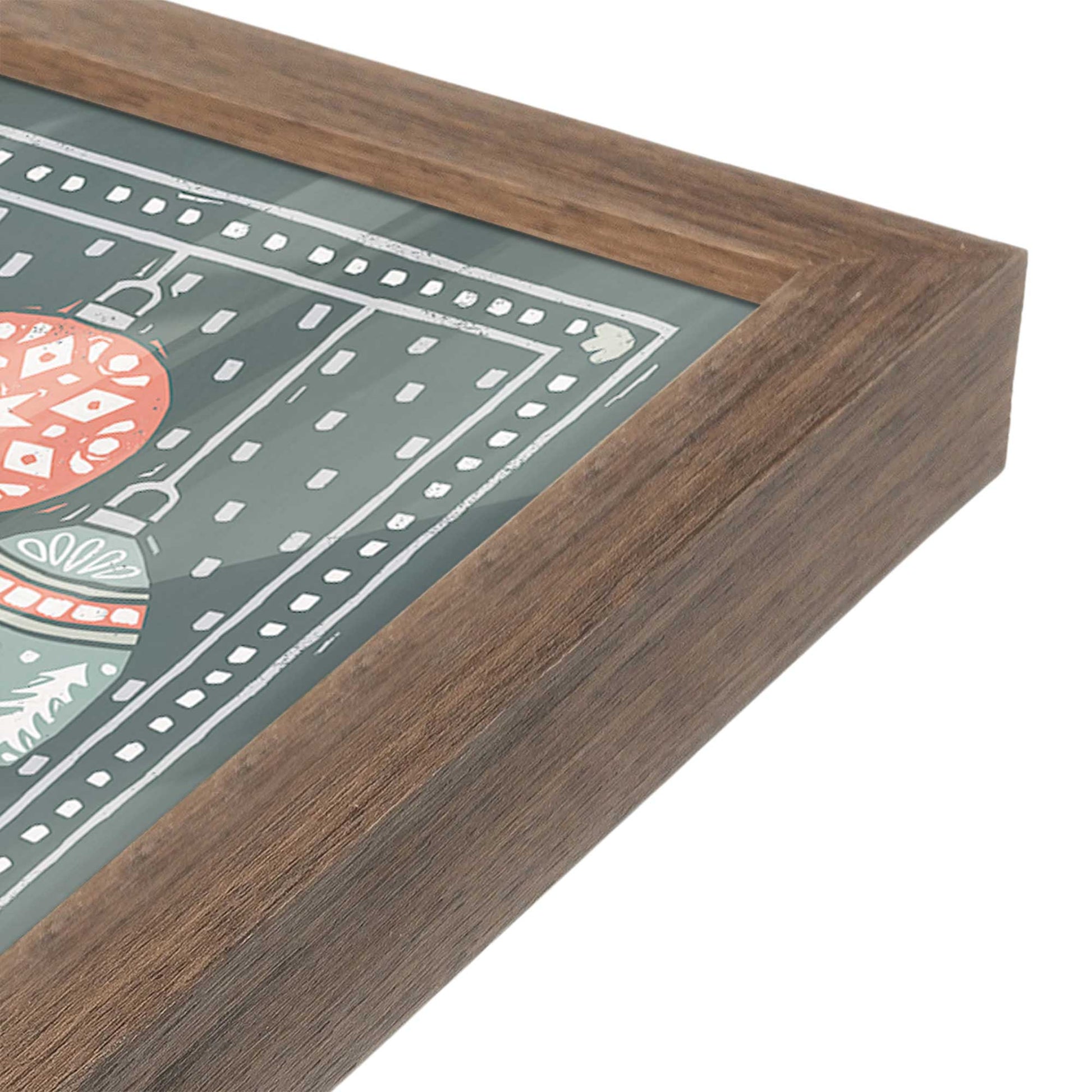 [Color:Walnut], Picture of art in a Walnut frame at an angle