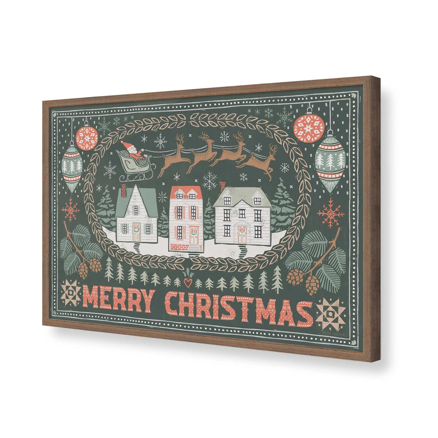 [Color:Walnut], Picture of art in a Walnut frame of the corner