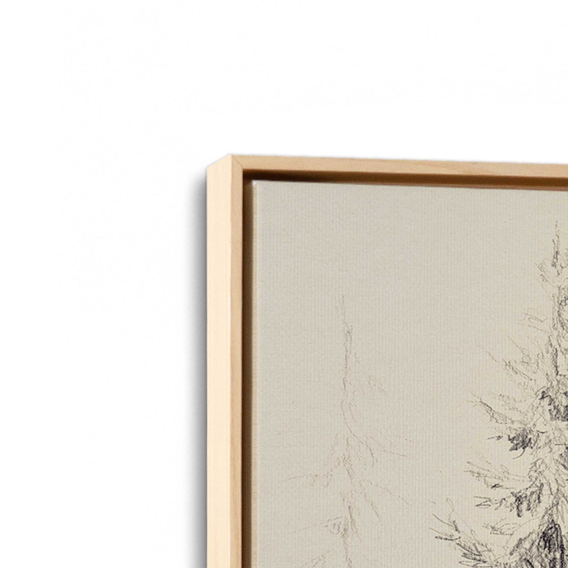 [Color:American Maple], Picture of art in a American Maple frame at an angle
