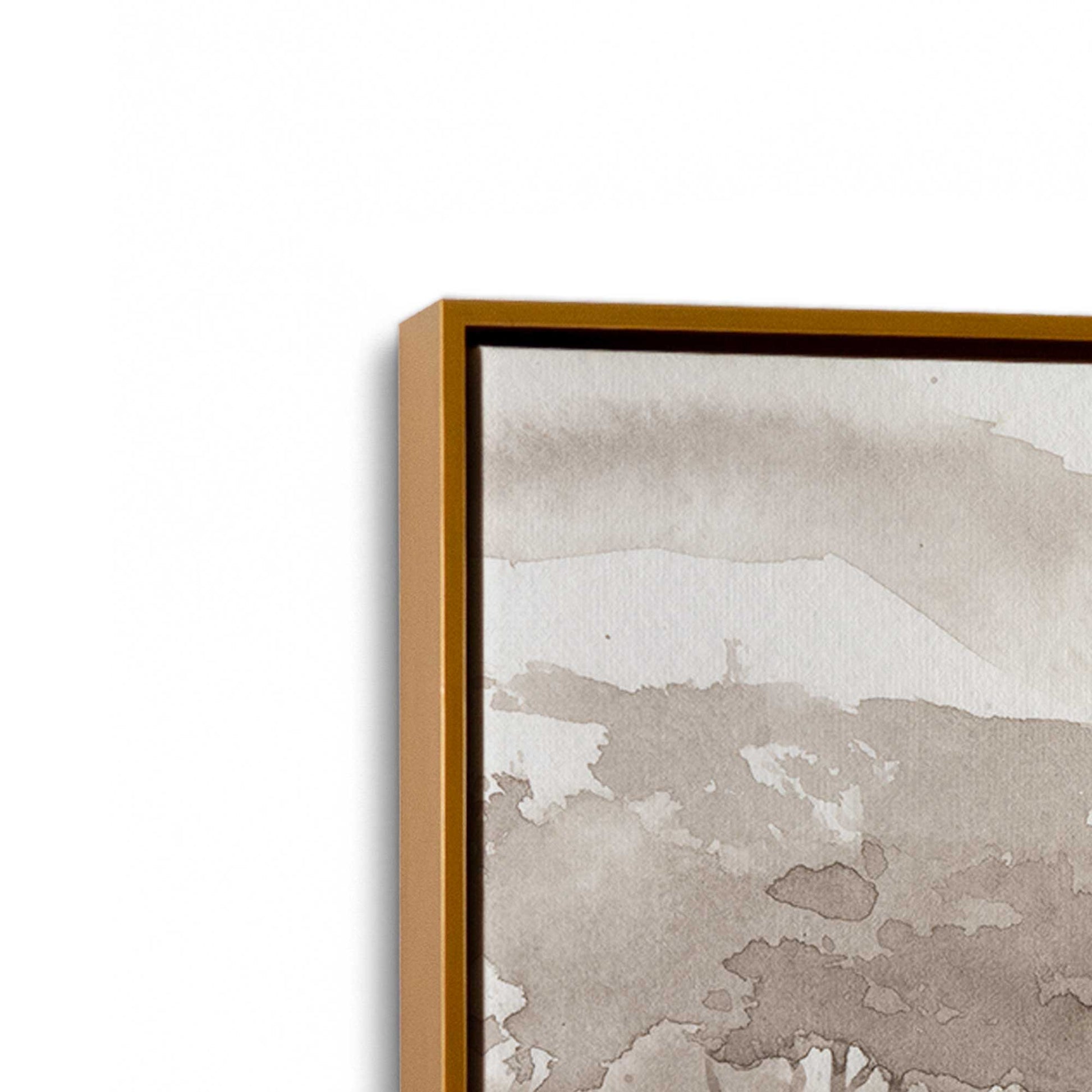 [Color:Polished Gold], Picture of art in a Polished Gold frame at an angle