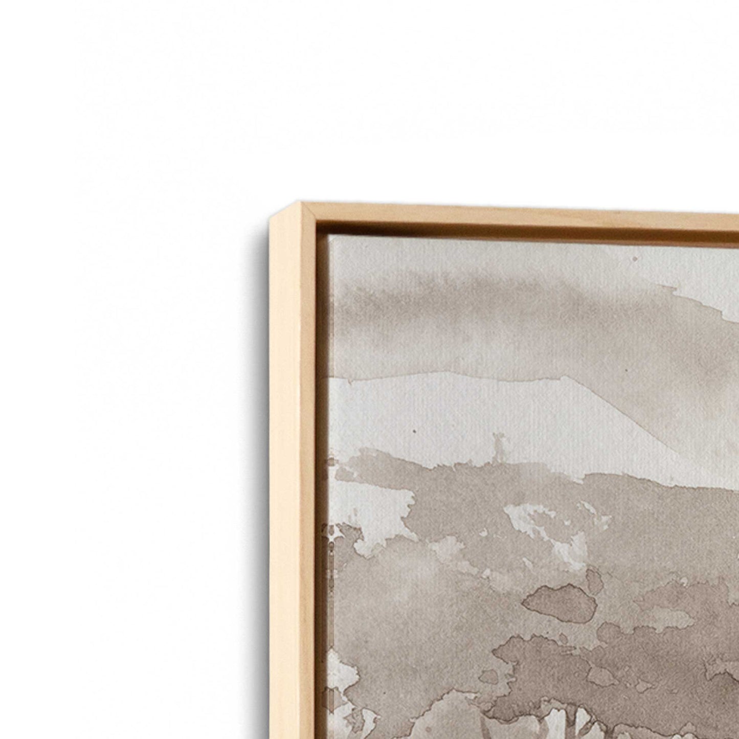 [Color:American Maple], Picture of art in a American Maple frame at an angle