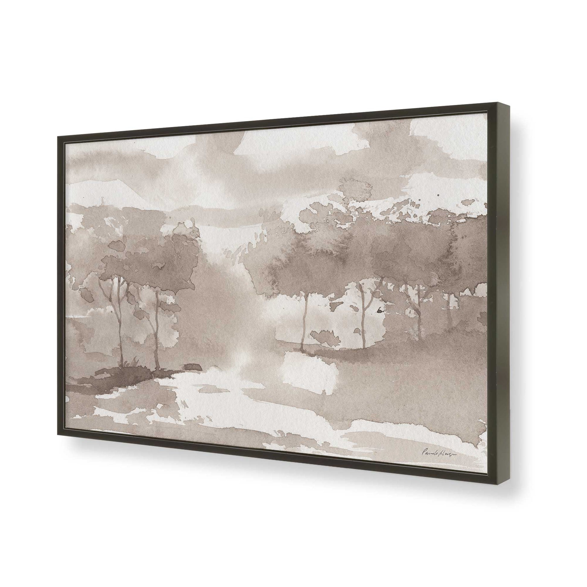 [Color:Satin Black], Picture of art in a Satin Black frame of the corner