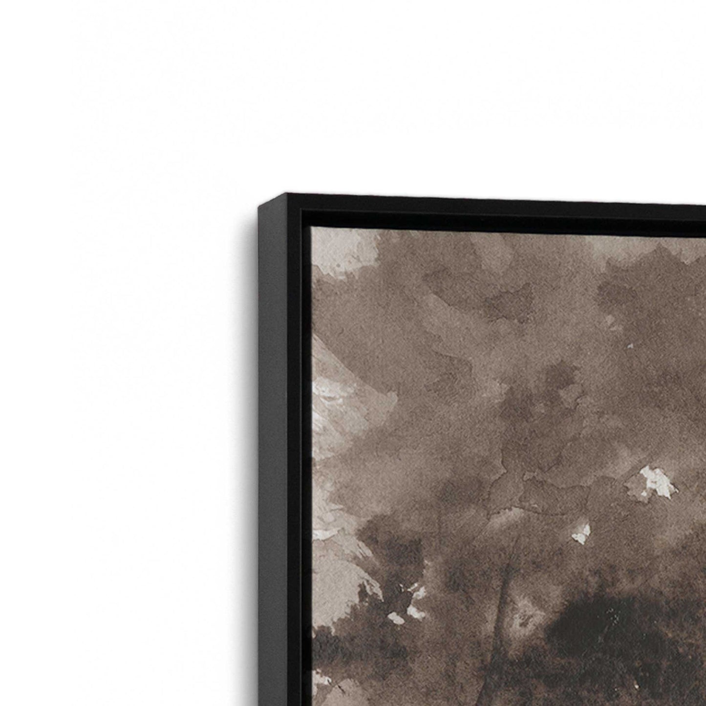 [Color:Satin Black], Picture of art in a Satin Black frame at an angle