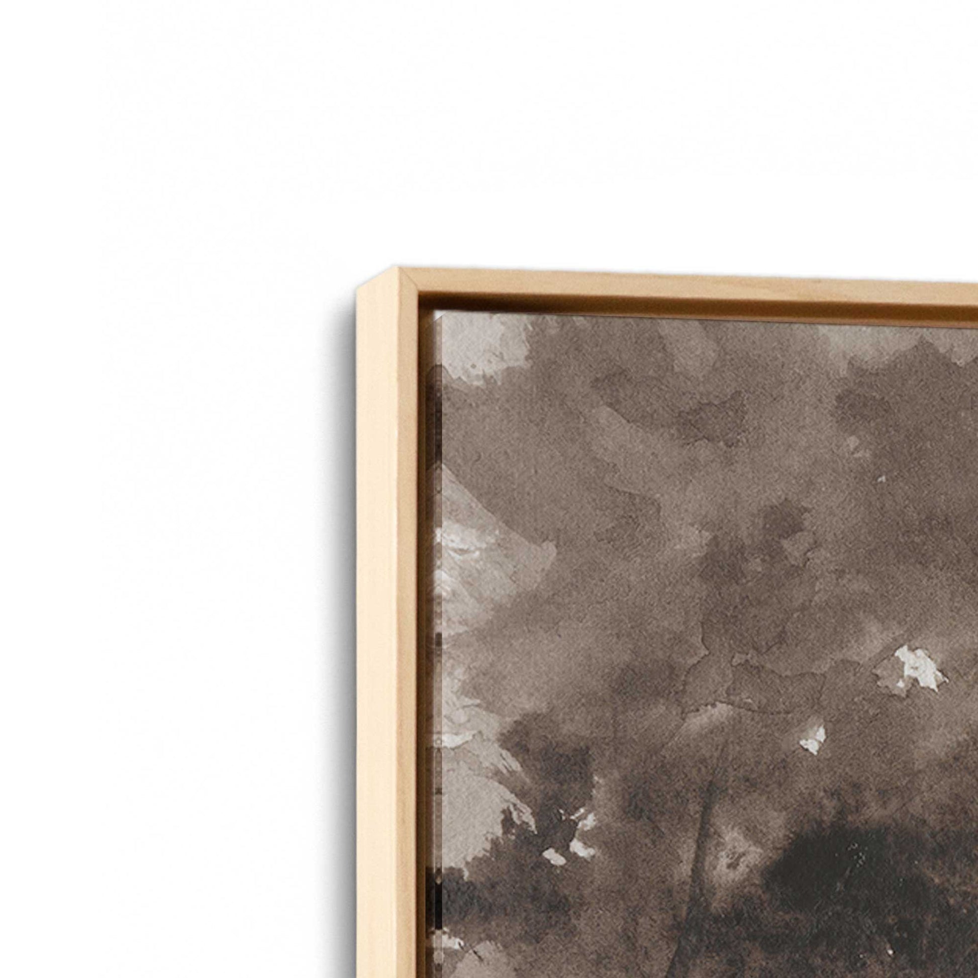 [Color:American Maple], Picture of art in a American Maple frame at an angle