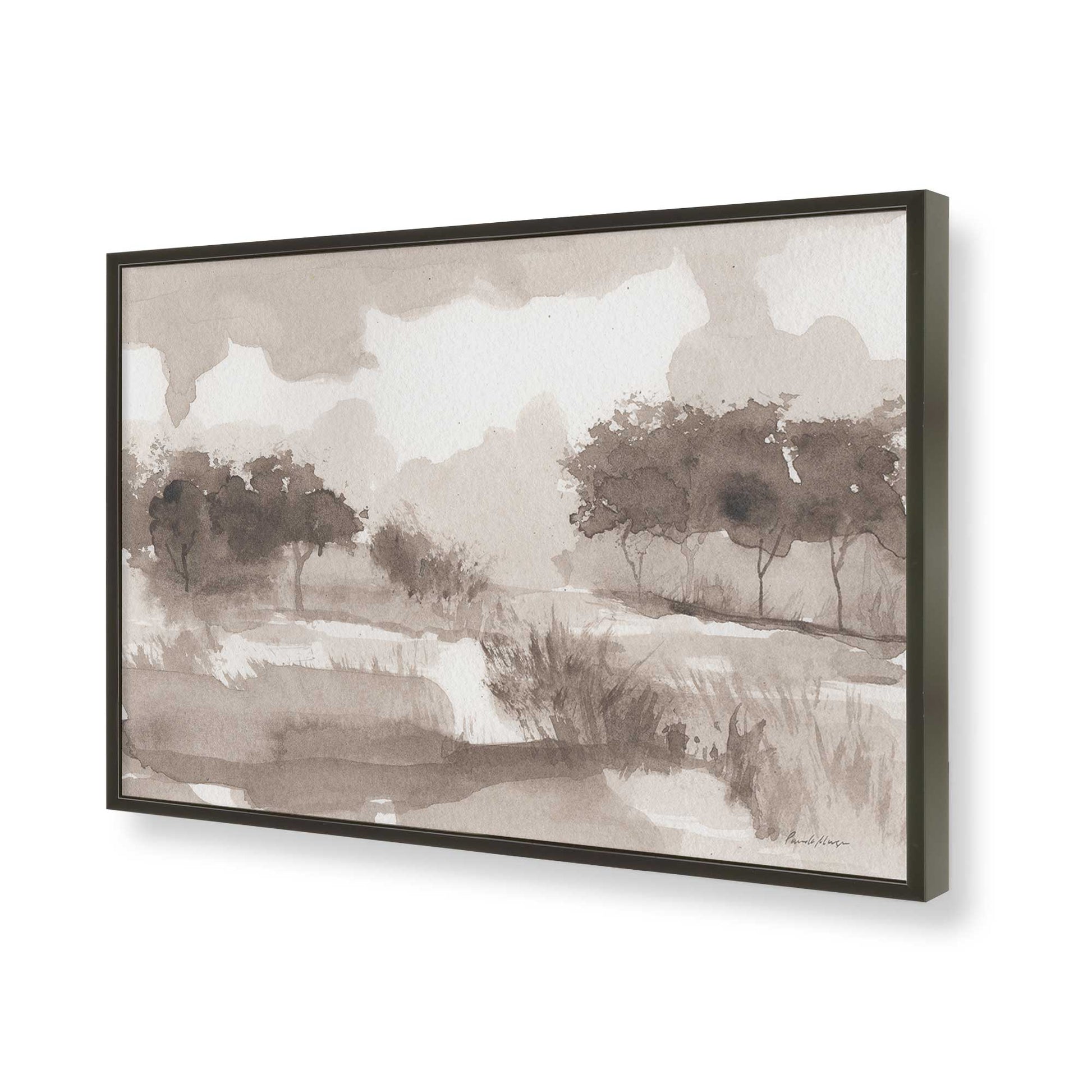 [Color:Satin Black], Picture of art in a Satin Black frame of the corner