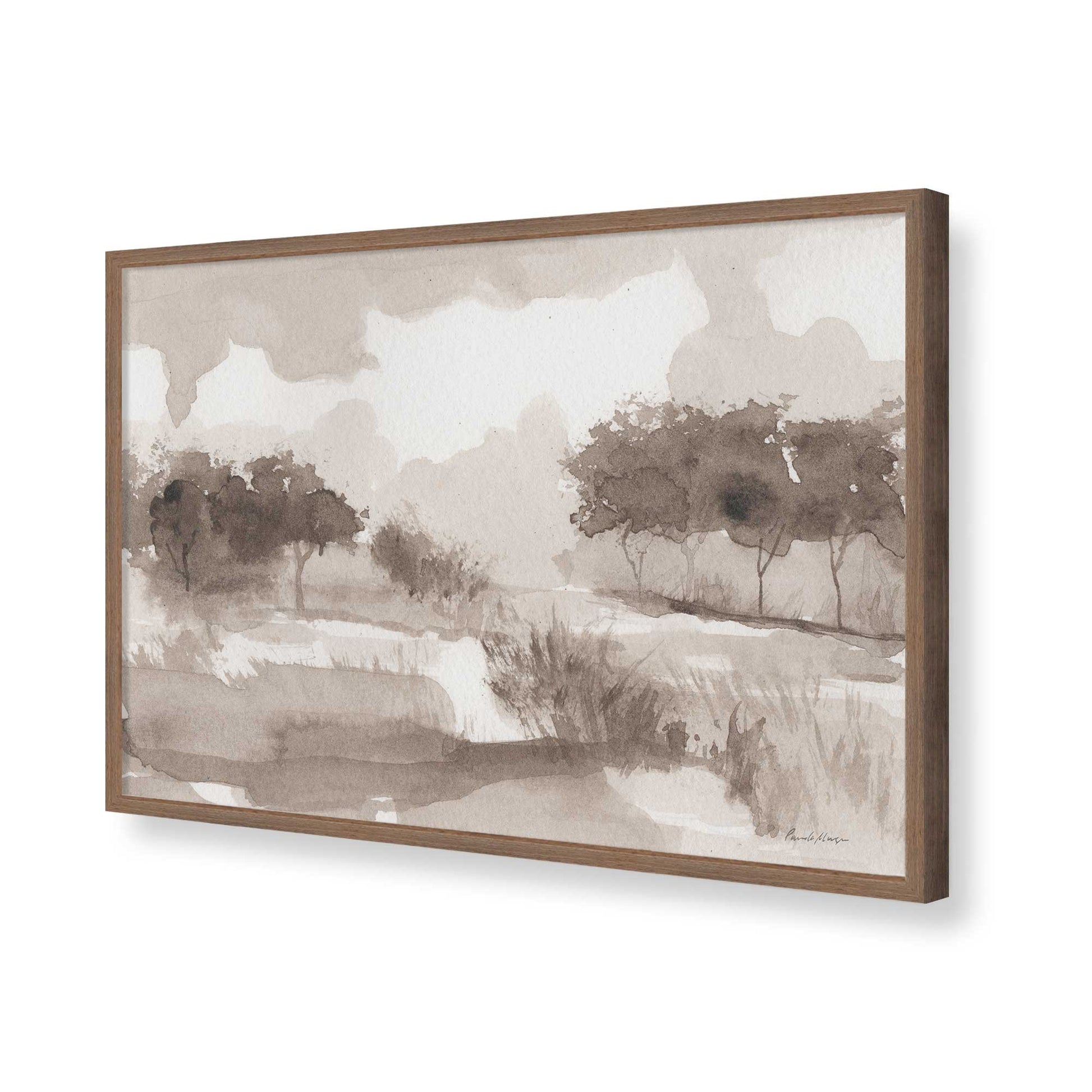 [Color:Walnut], Picture of art in a Walnut frame of the corner