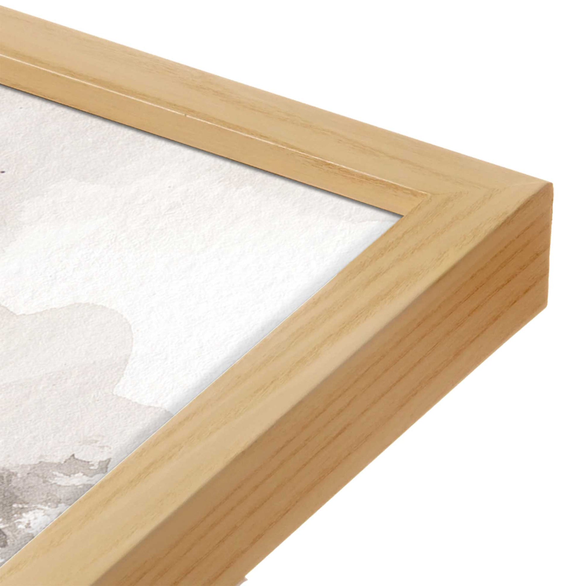 [Color:American Maple], Picture of art in a American Maple frame at an angle