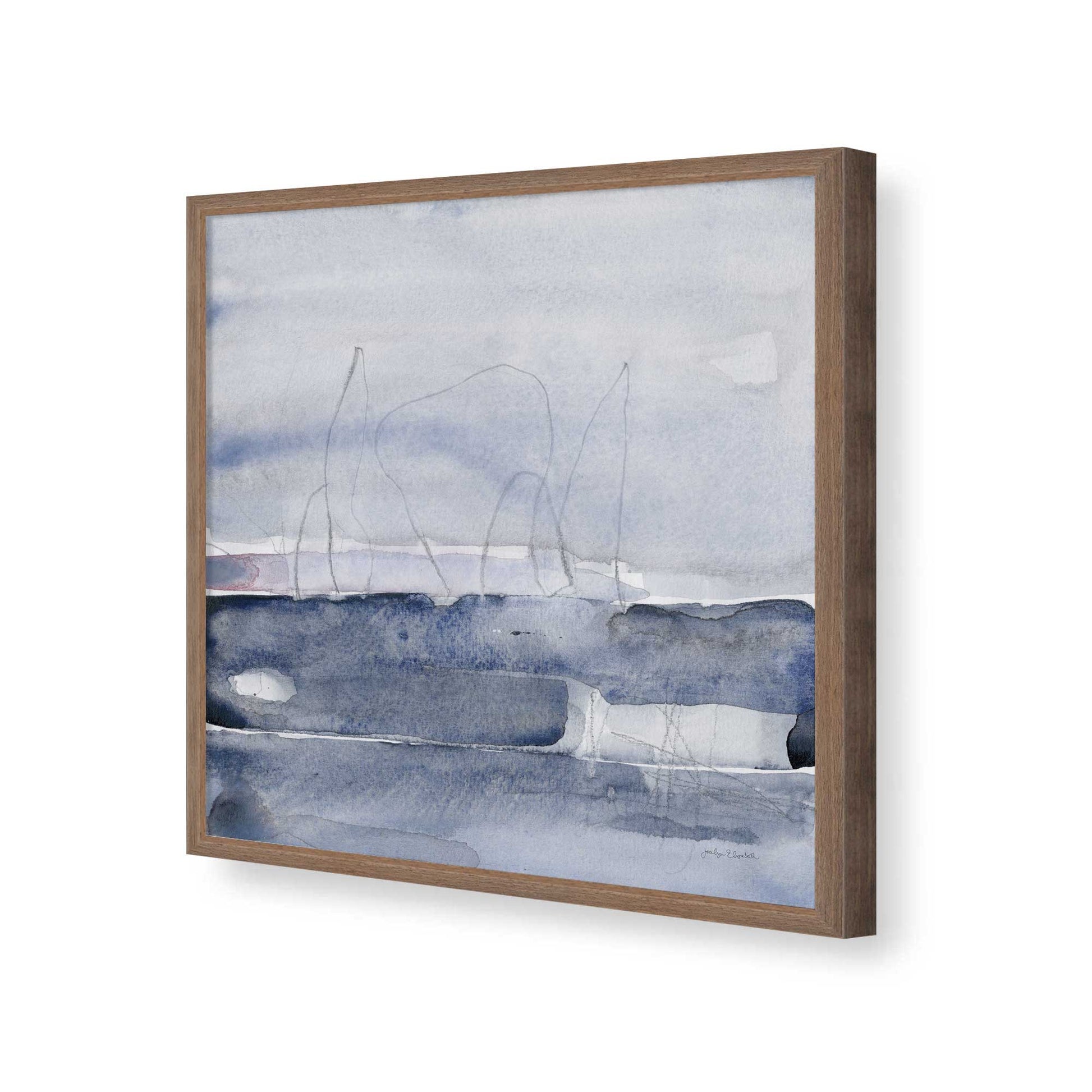 [Color:Walnut], Picture of art in a Walnut frame of the corner