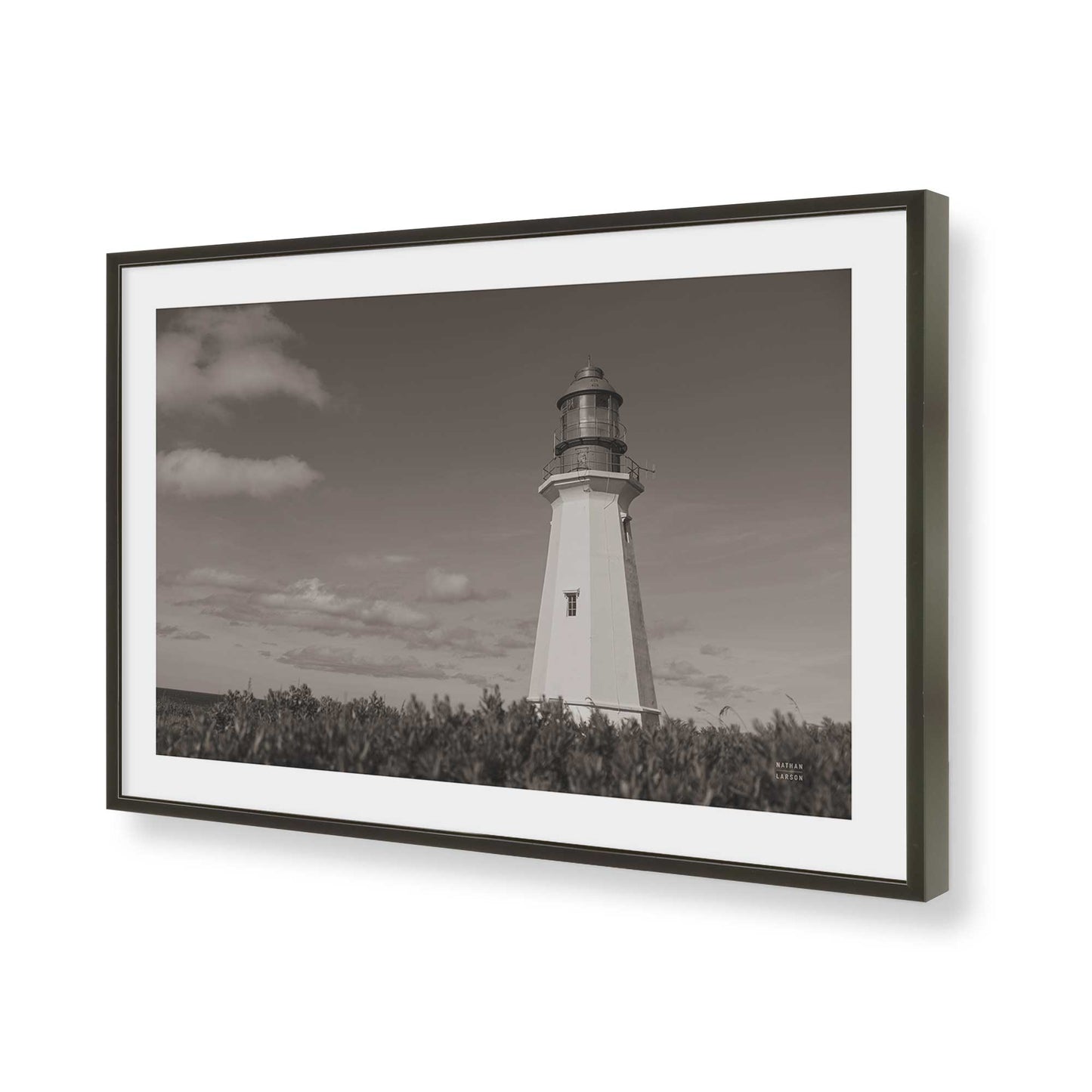 [Color:Satin Black], Picture of art in a Satin Black frame of the corner