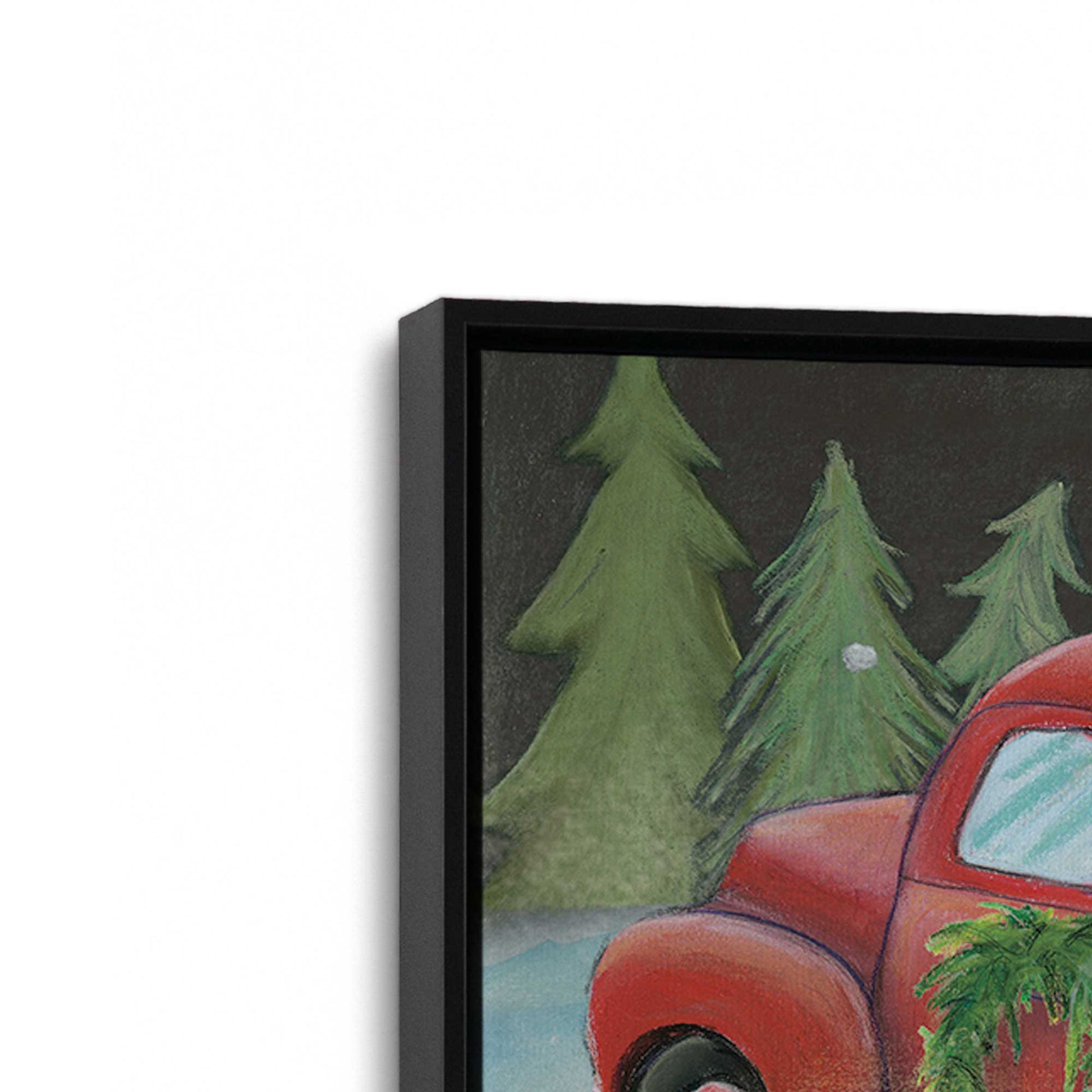 [Color:Satin Black], Picture of art in a Satin Black frame at an angle