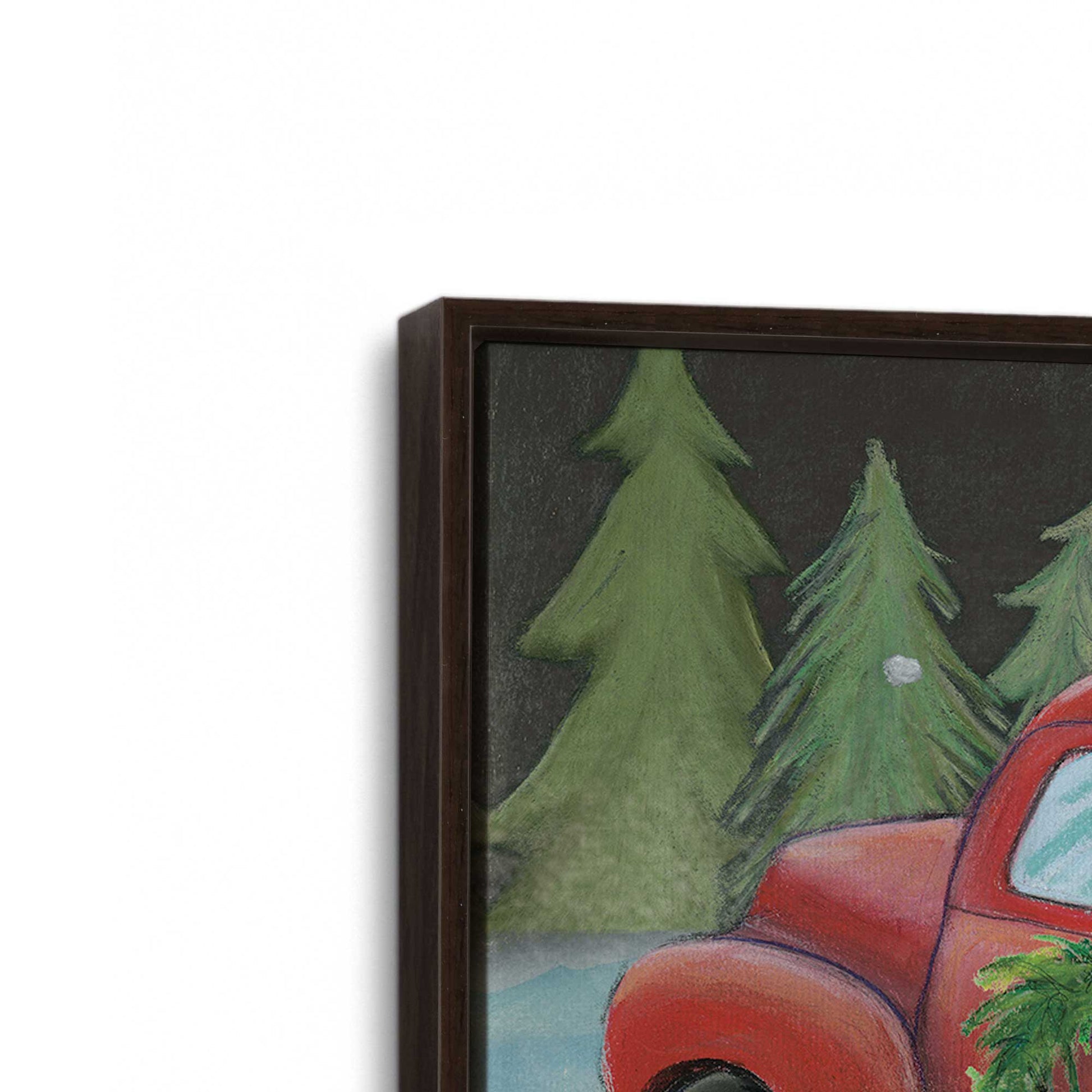 [Color:Espresso], Picture of art in a Espresso frame at an angle