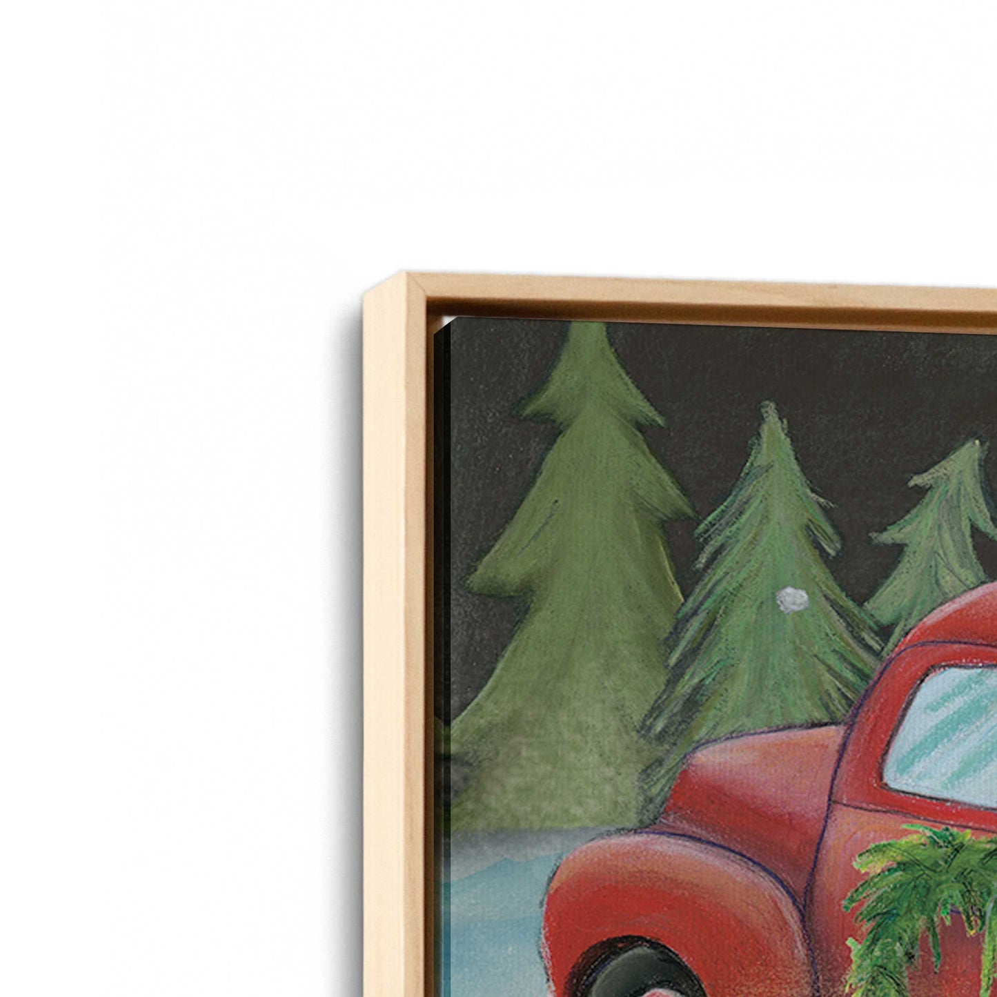 [Color:American Maple], Picture of art in a American Maple frame at an angle