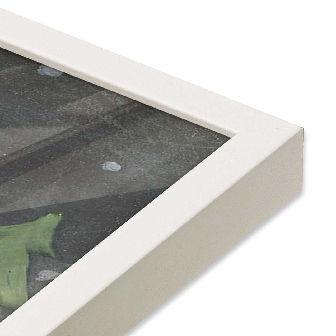 [Color:Opaque White], Picture of art in a Opaque White frame at an angle