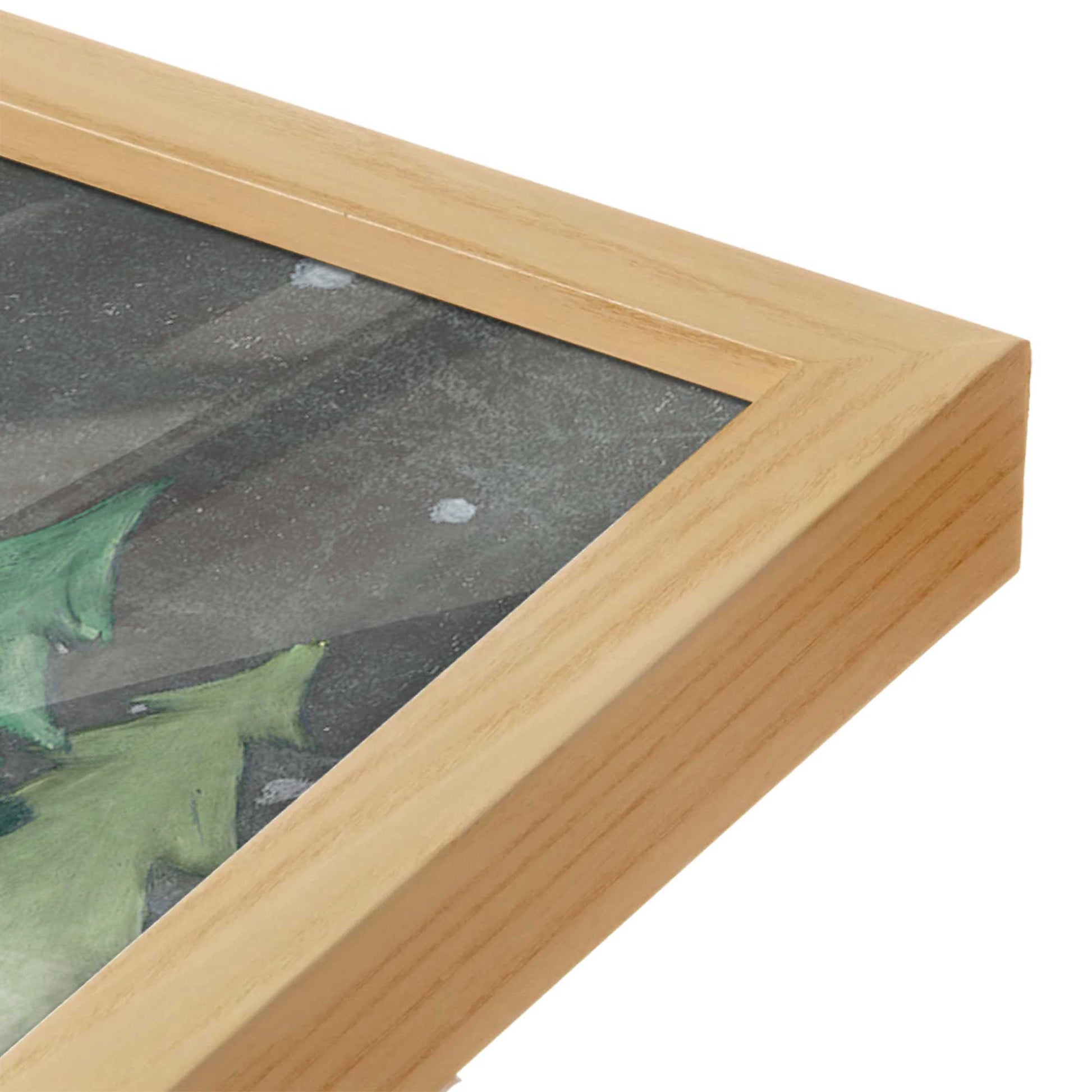 [Color:American Maple], Picture of art in a American Maple frame at an angle