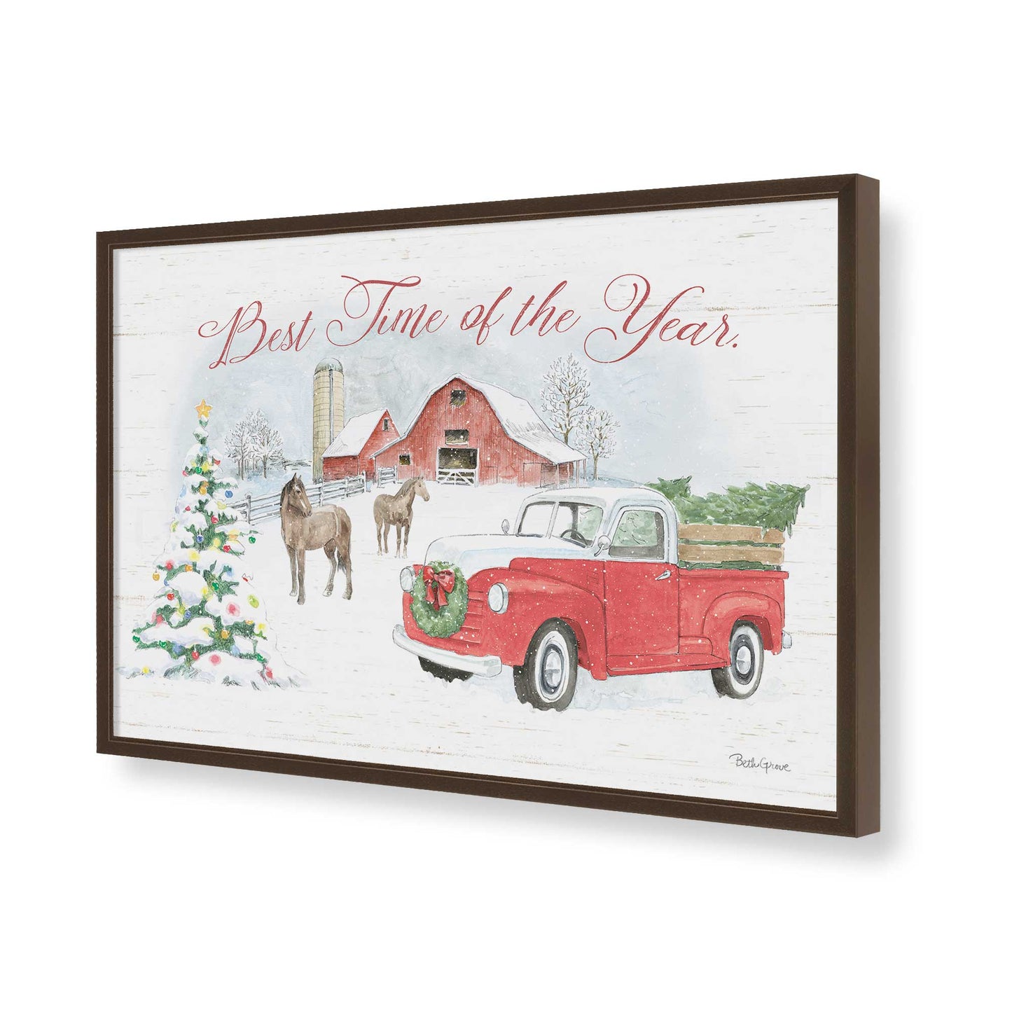 [Color:Brown], Picture of art in a Brown frame of the corner