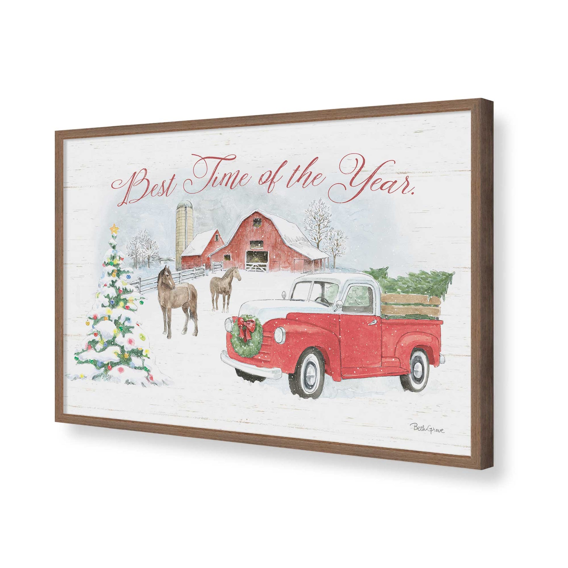 [Color:Walnut], Picture of art in a Walnut frame of the corner