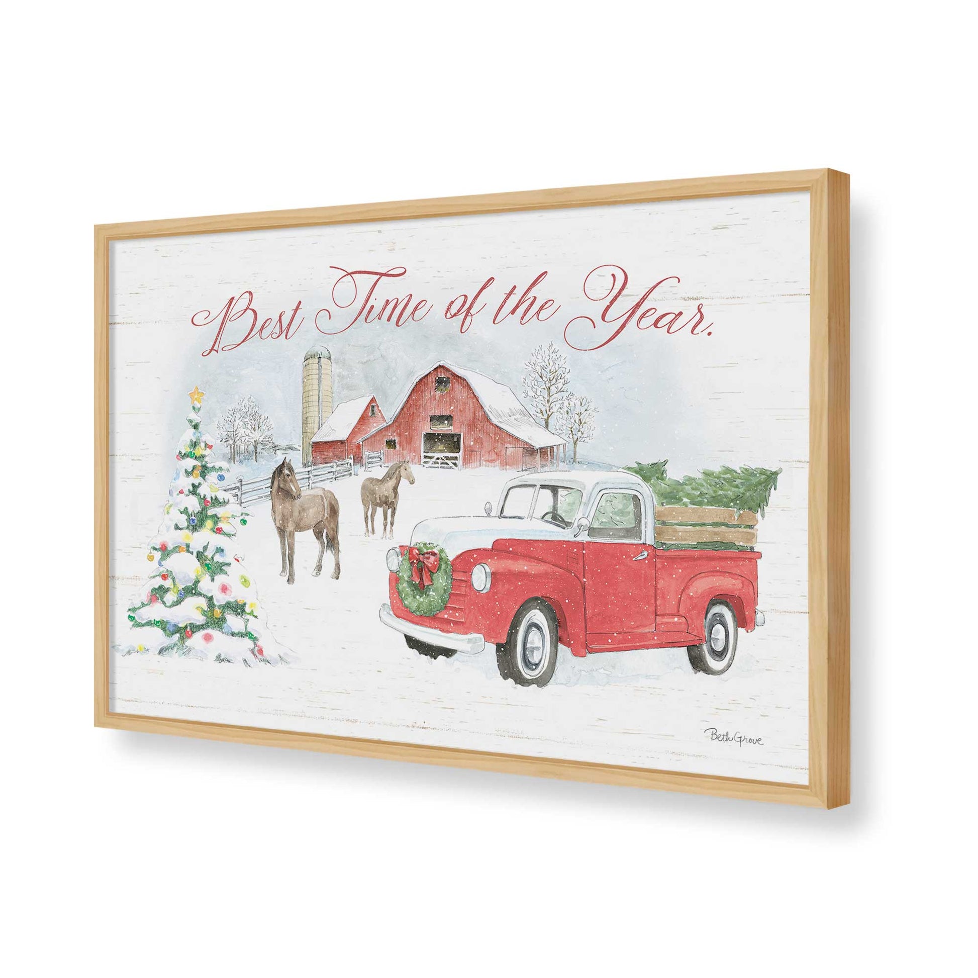 [Color:American Maple], Picture of art in a American Maple frame of the corner