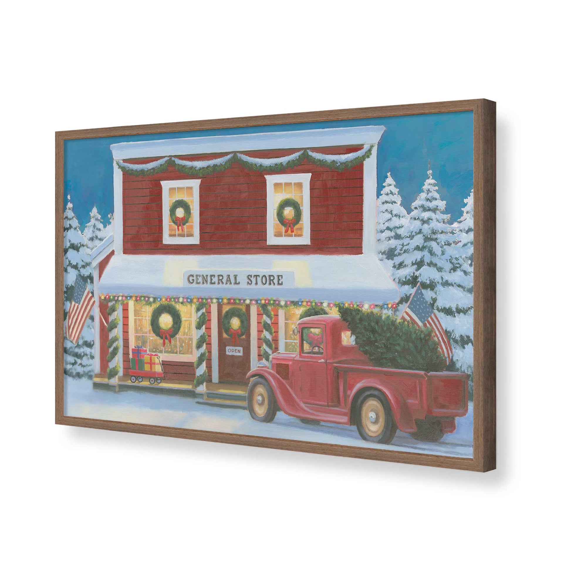 [Color:Walnut], Picture of art in a Walnut frame of the corner