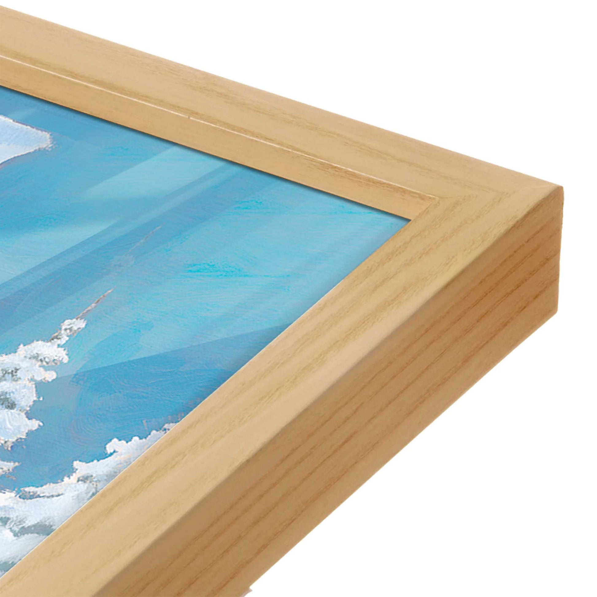 [Color:American Maple], Picture of art in a American Maple frame at an angle
