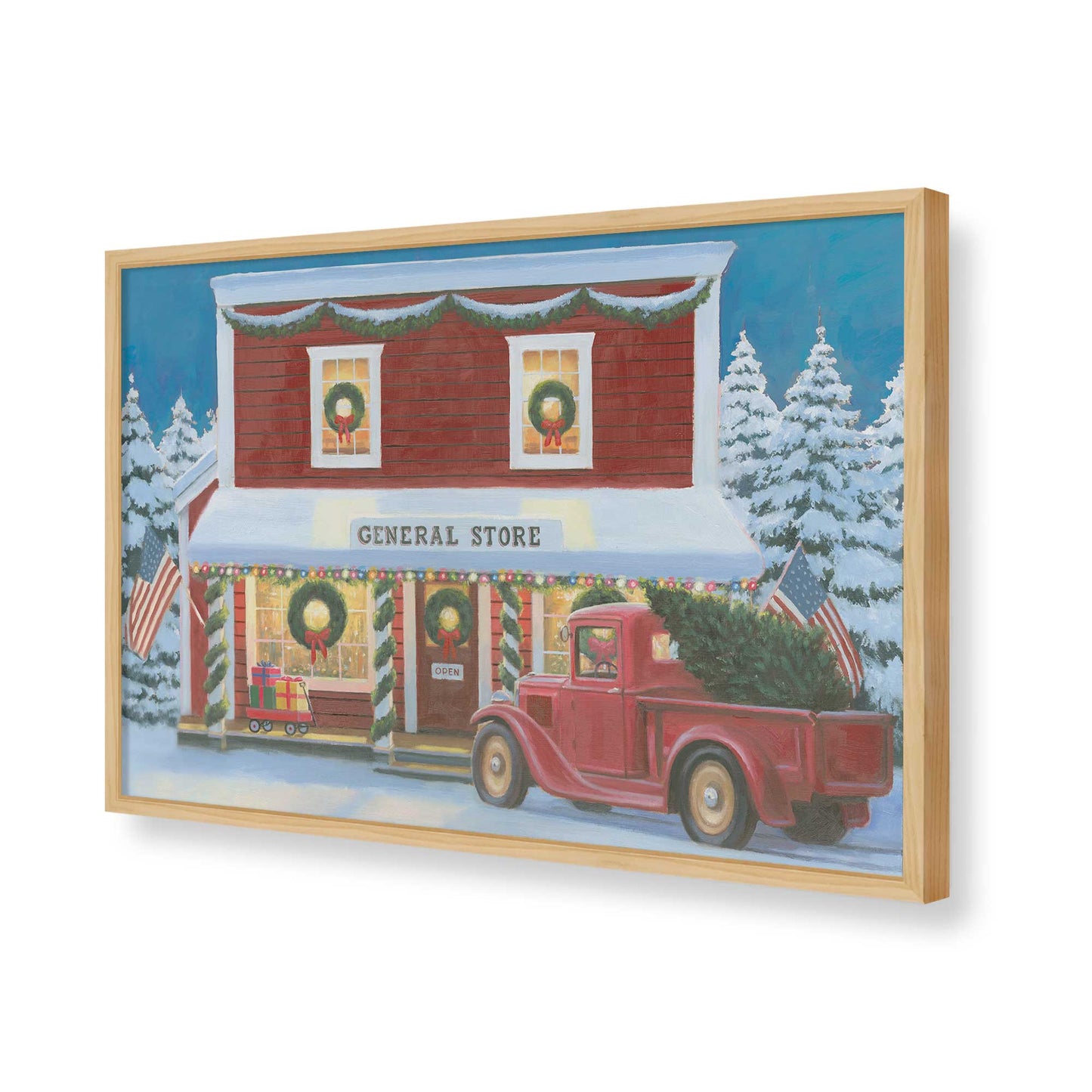 [Color:American Maple], Picture of art in a American Maple frame of the corner