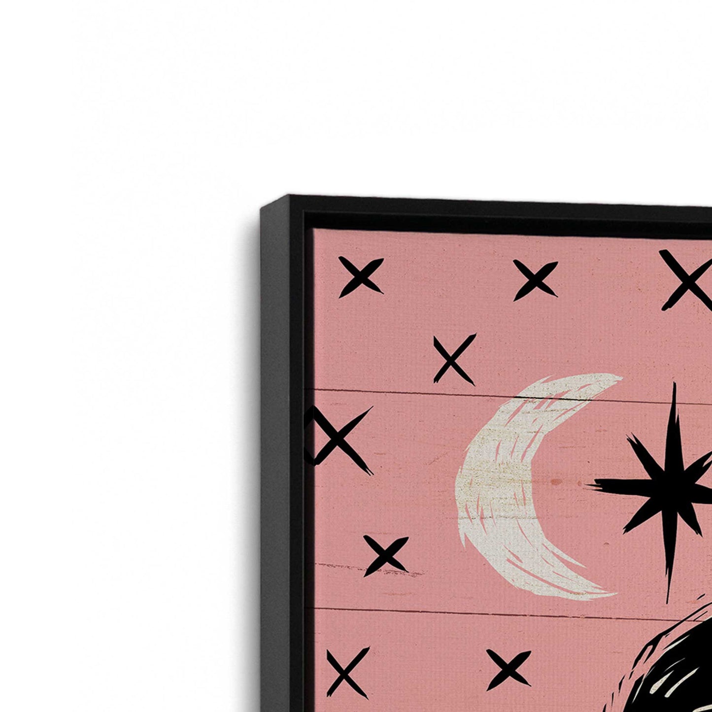 [Color:Satin Black], Picture of art in a Satin Black frame at an angle