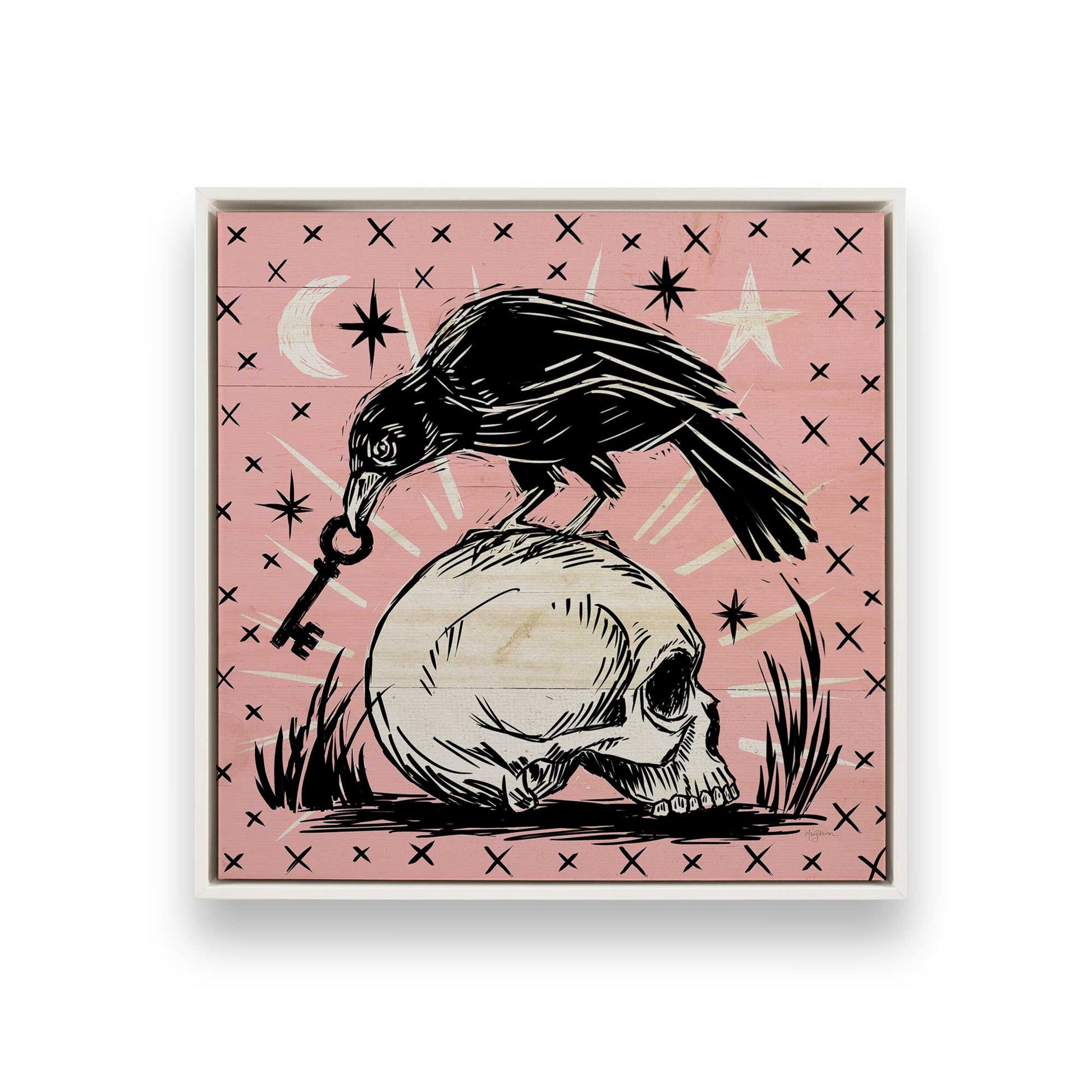 [Color:Opaque White], Picture of art in a White frame