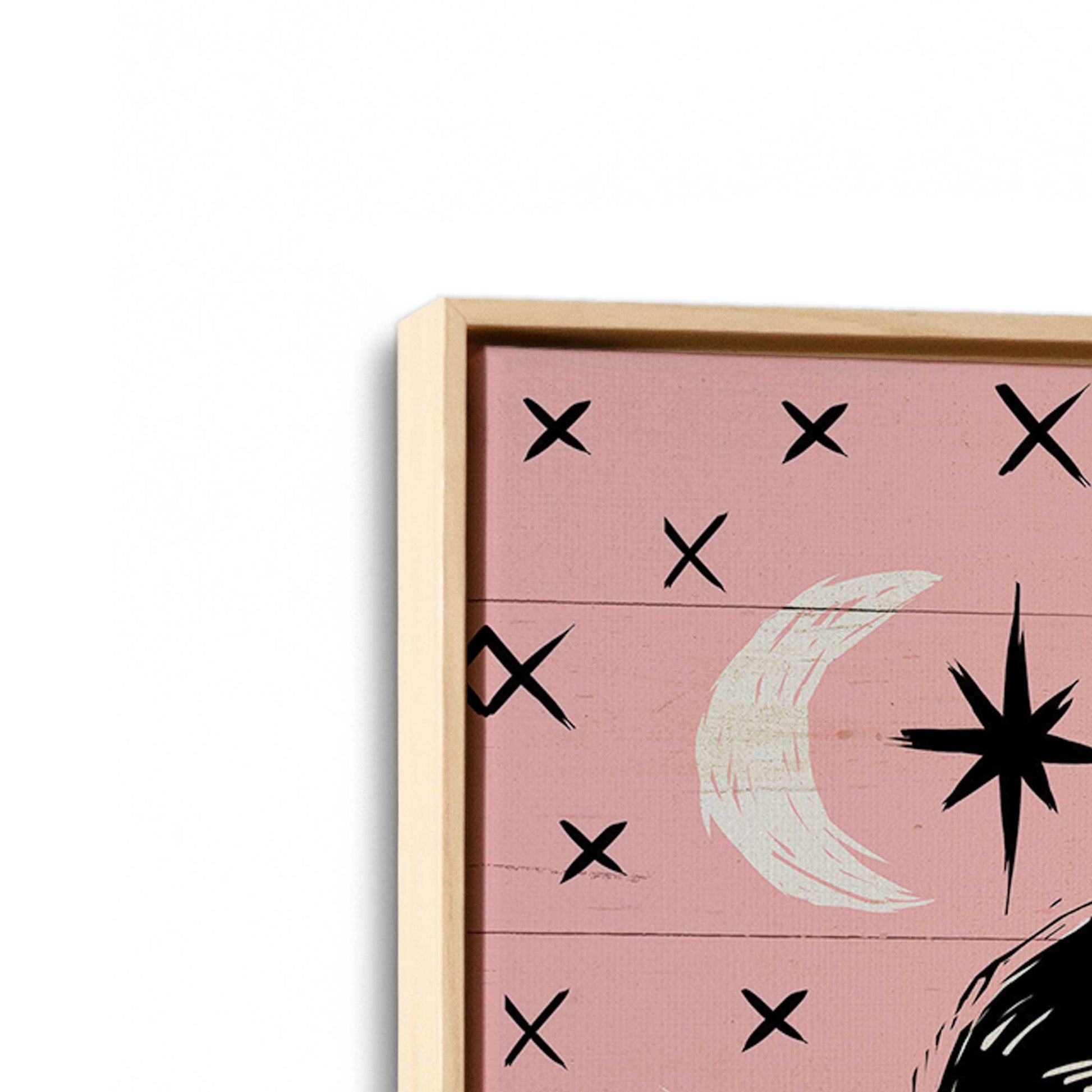 [Color:American Maple], Picture of art in a American Maple frame at an angle