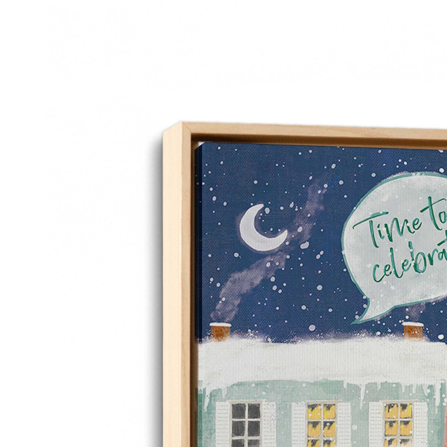 [Color:American Maple], Picture of art in a American Maple frame at an angle