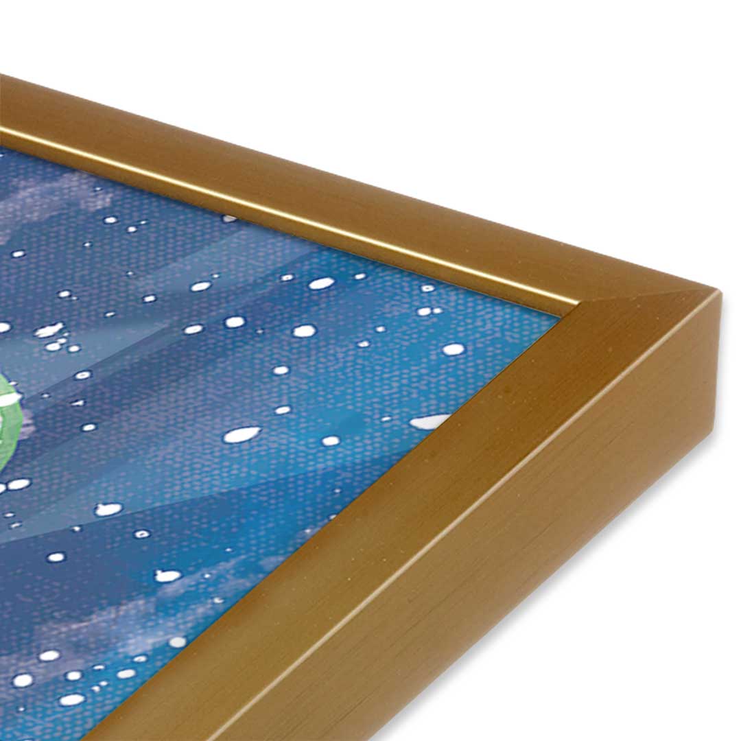 [Color:Polished Gold], Picture of art in a Polished Gold frame at an angle