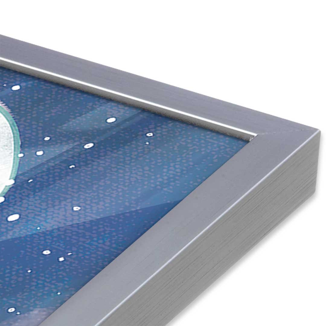 [Color:Polished Chrome], Picture of art in a Polished Chrome frame at an angle