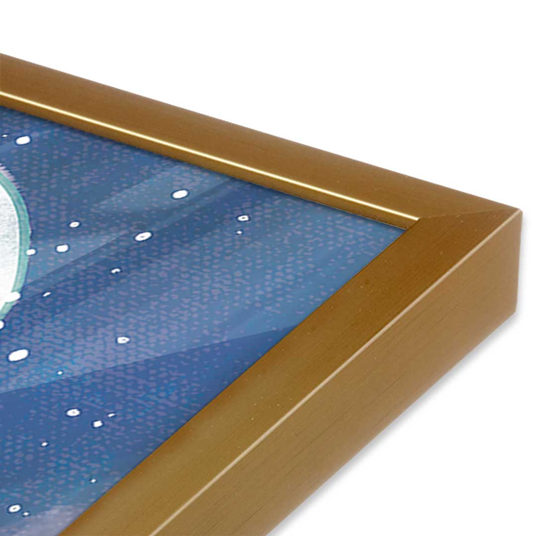 [Color:Polished Gold], Picture of art in a Polished Gold frame at an angle