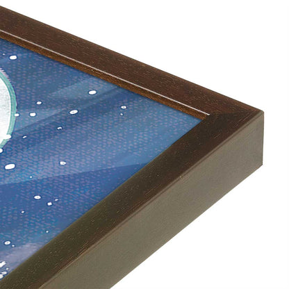 [Color:Brown], Picture of art in a Brown frame at an angle